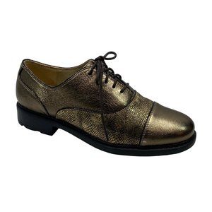 Johnson & Murphy 78-14080 Metallic Snake Leather Lace-Up Oxfords 8.5 M